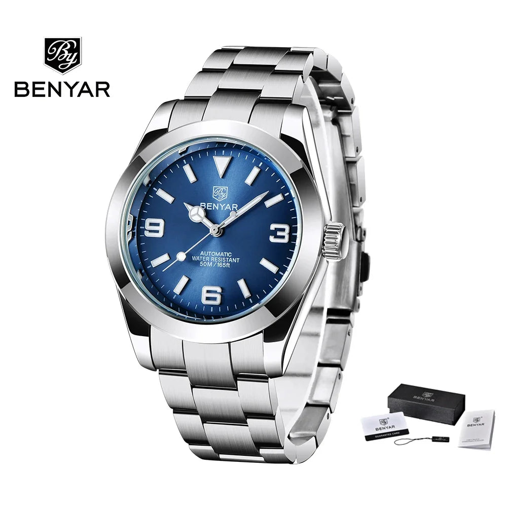 Automatisk herrklocka 41mm – klassisk design & 50m vattentät