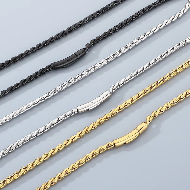 Halsband herr stål – minimalistisk kedja i rostfritt stål
