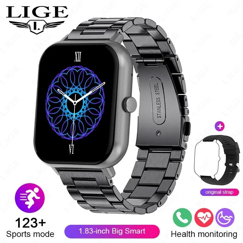 LIGE GPS Smartwatch 1.83” – 100+ sportlägen & Bluetooth-samtal