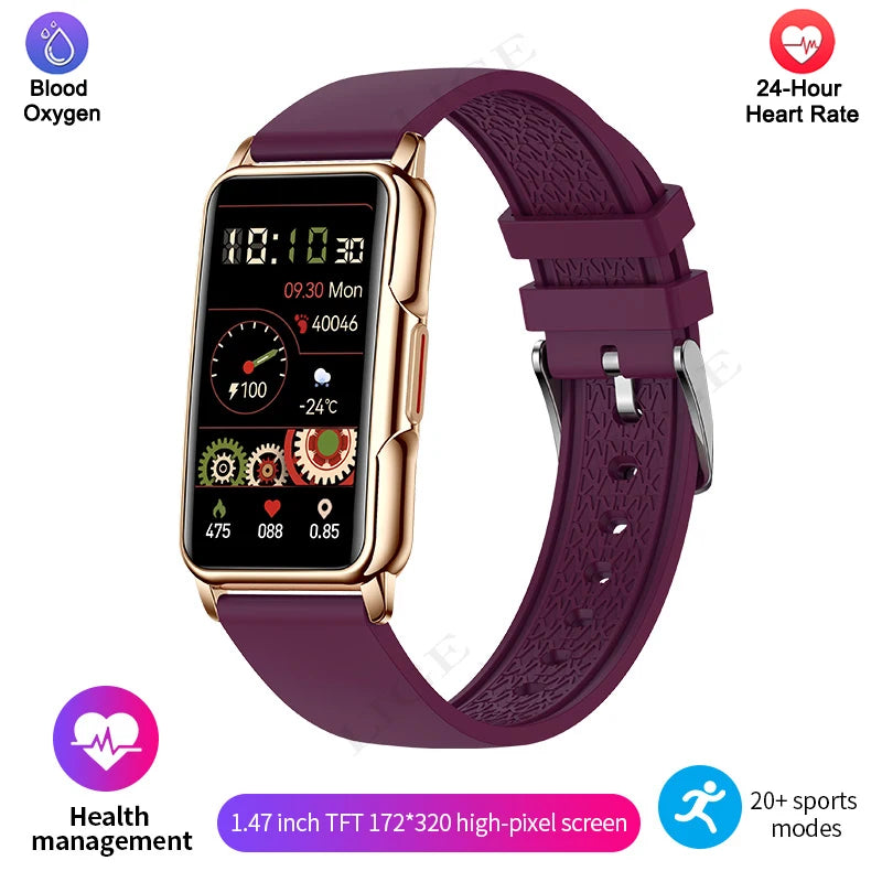 LIGE Smartwatch Dam 1.47” – Bluetooth-samtal & hälsa