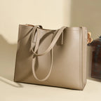 Minimalistisk axelväska i PU‑läder – stor axelväska med lyxig design