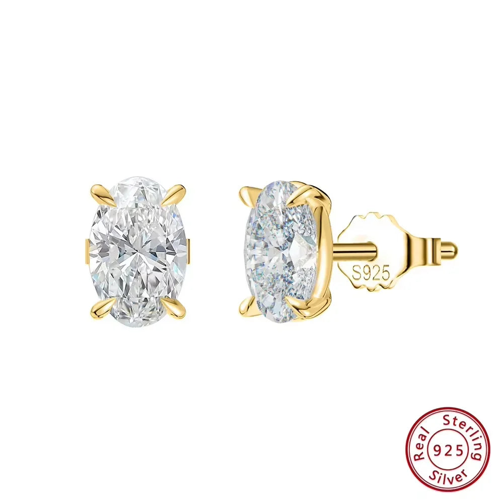 ORSA JEWELS örhängen med oval zirkonia – 925 sterlingsilver