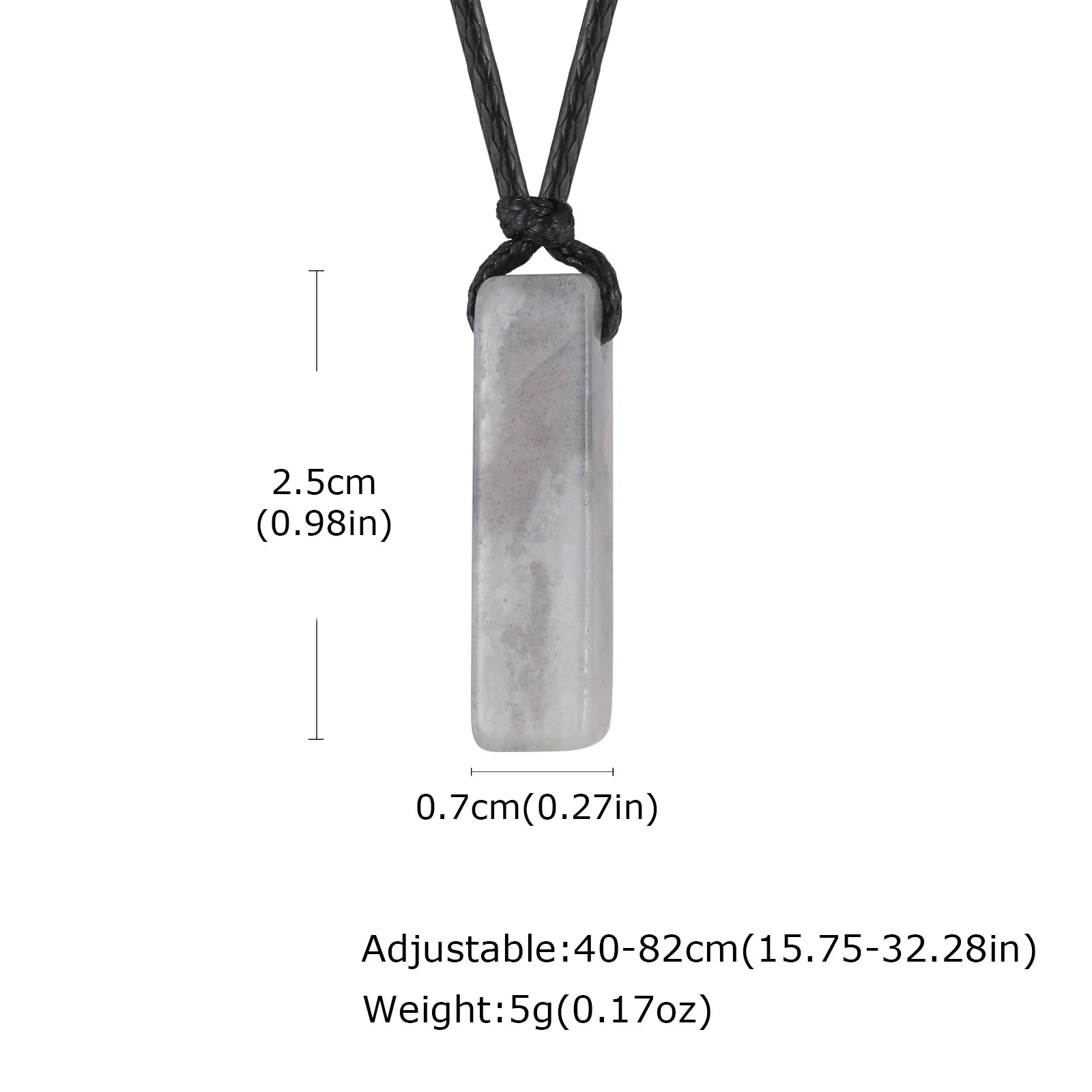 Stenhalsband med svart rep – justerbart