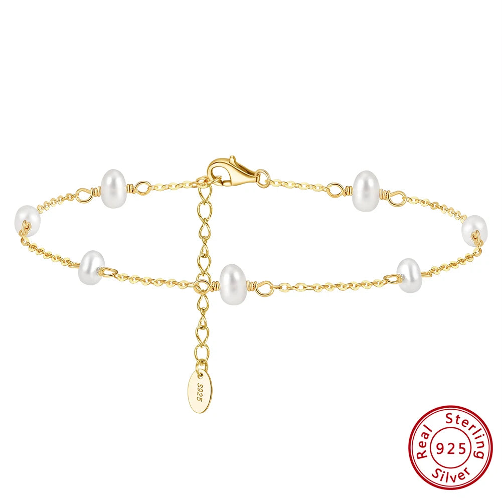Pärlankelband Dam 14K Guld