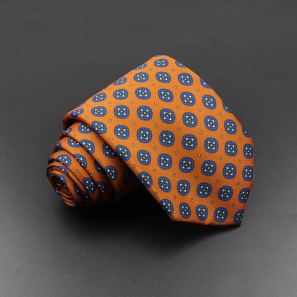 Slips herr 7,5 cm – färgglad prickig & floral