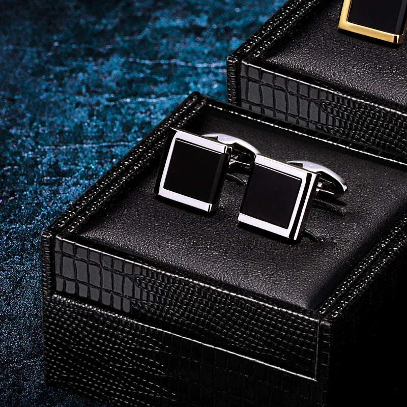 Manschettknappar & slipsklämma set – svart elegant accessoar