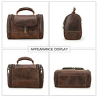 Necessär i äkta läder herr – vintage toiletry bag
