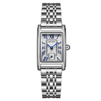 Rektangulär damklocka med läderarmband – Elegant quartzklocka