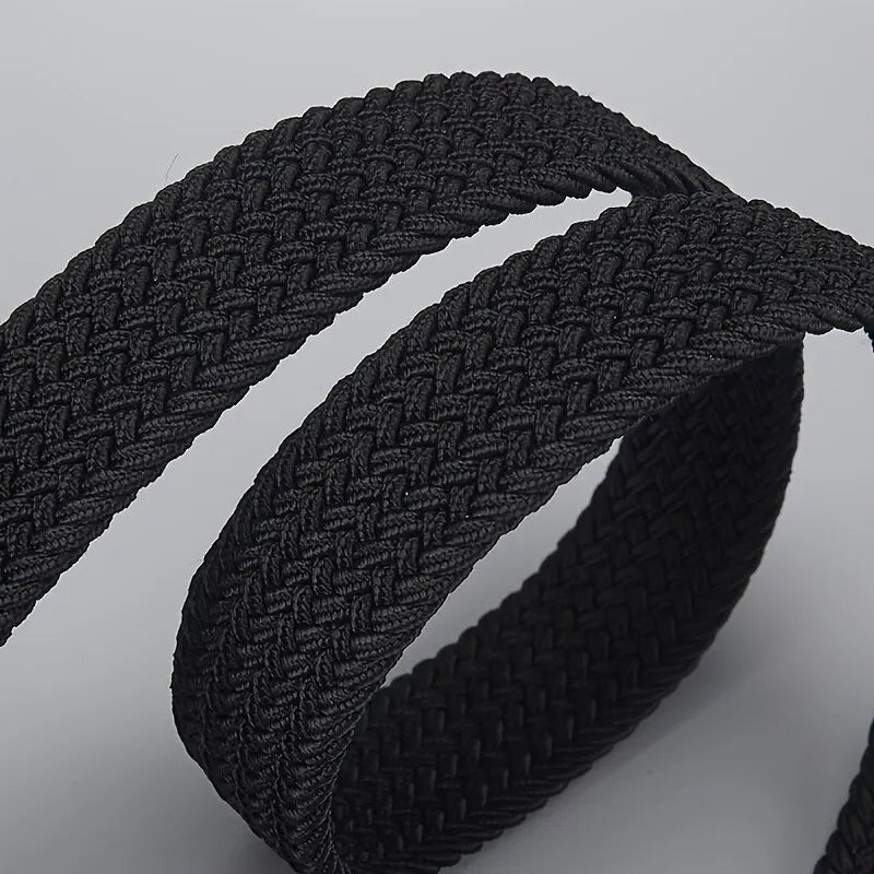 Flätat elastiskt bälte unisex – justerbart fritidsbälte utan hål