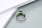 CHARMING herrring i 925 silver med labbodlad smaragd 4,8 ct