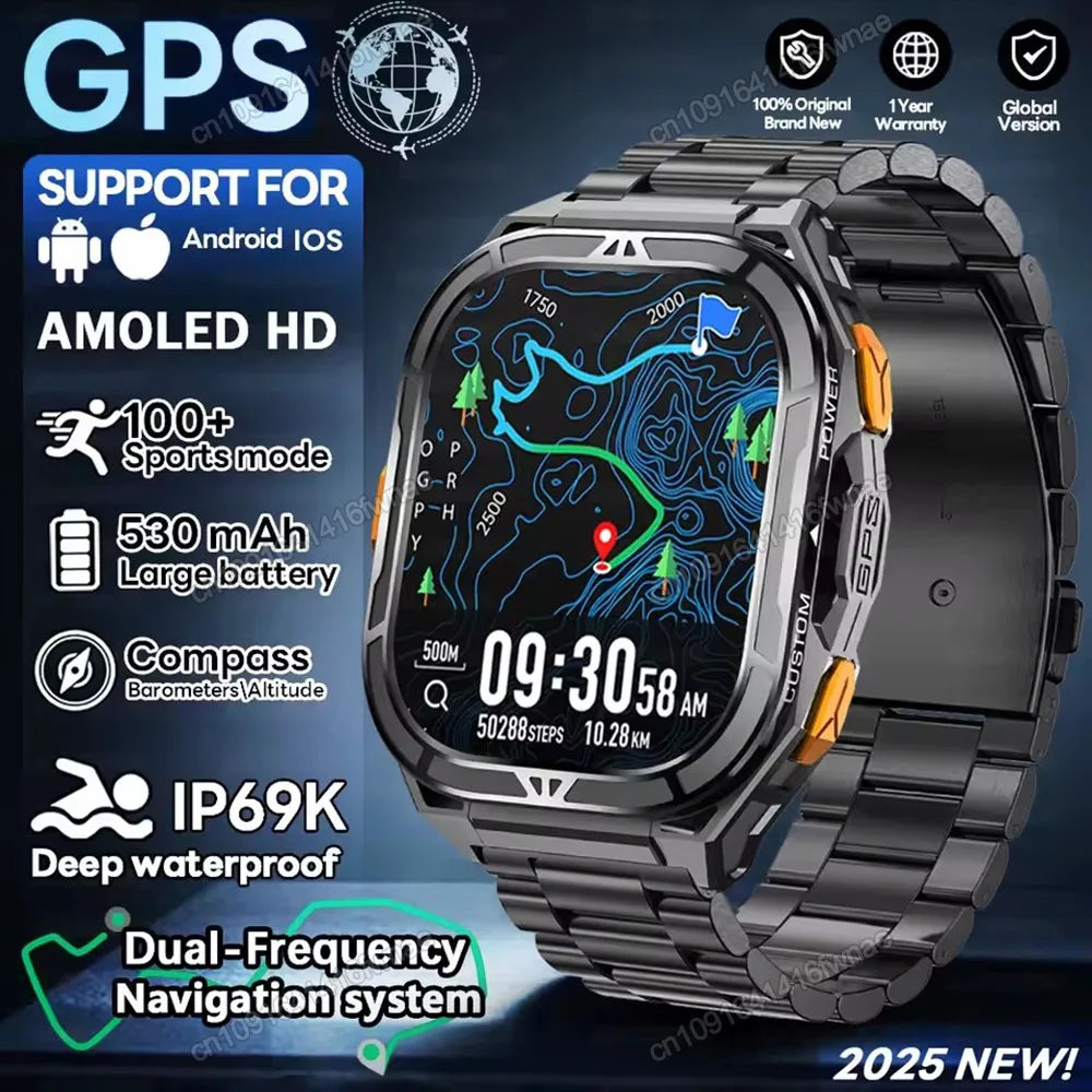 X5 GPS Smartwatch – AMOLED 1.96” & 5ATM Militärklassad