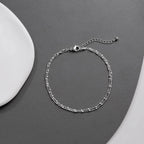 Fotlänk dam set silver – justerbar multilayer
