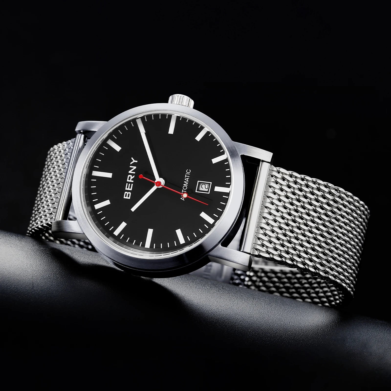 BERNY Schweizisk automatisk herrklocka – Safirglas