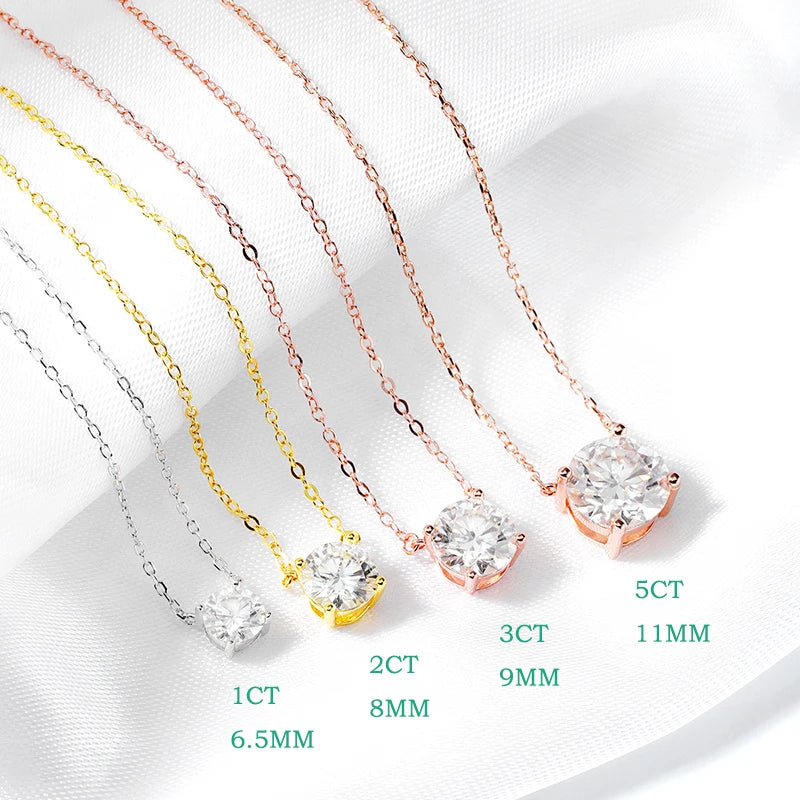 Halsband dam – moissanite halsband i roséguld i guldton
