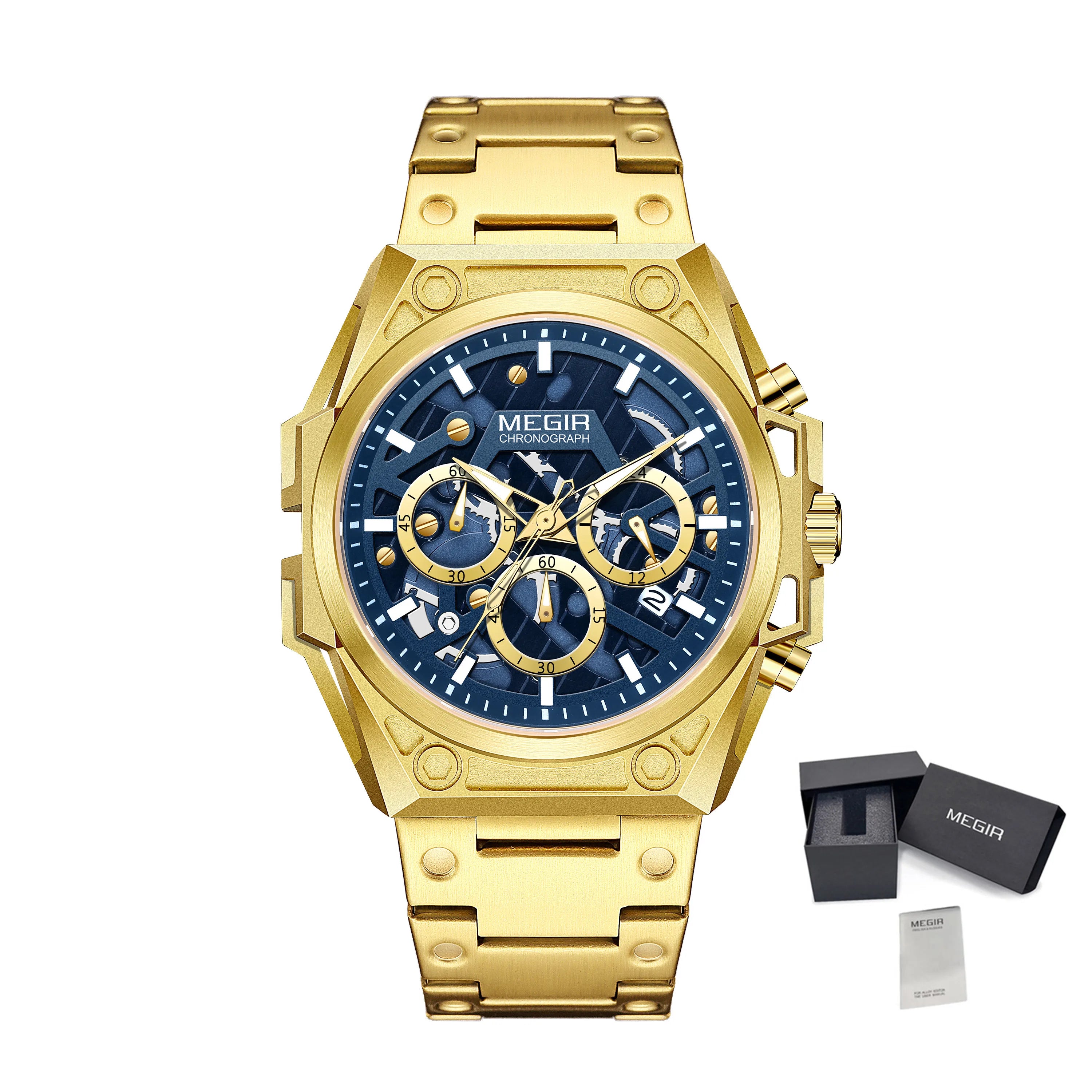 Herrklocka MEGIR kronograf 47mm – lyx & sport