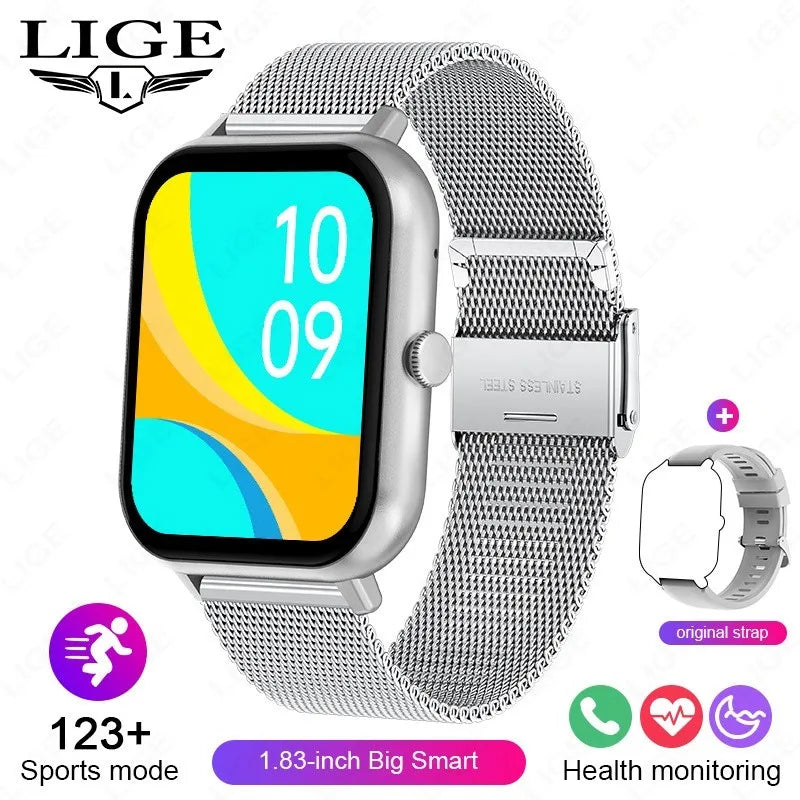 LIGE GPS Smartwatch 1.83” – 100+ sportlägen & Bluetooth-samtal