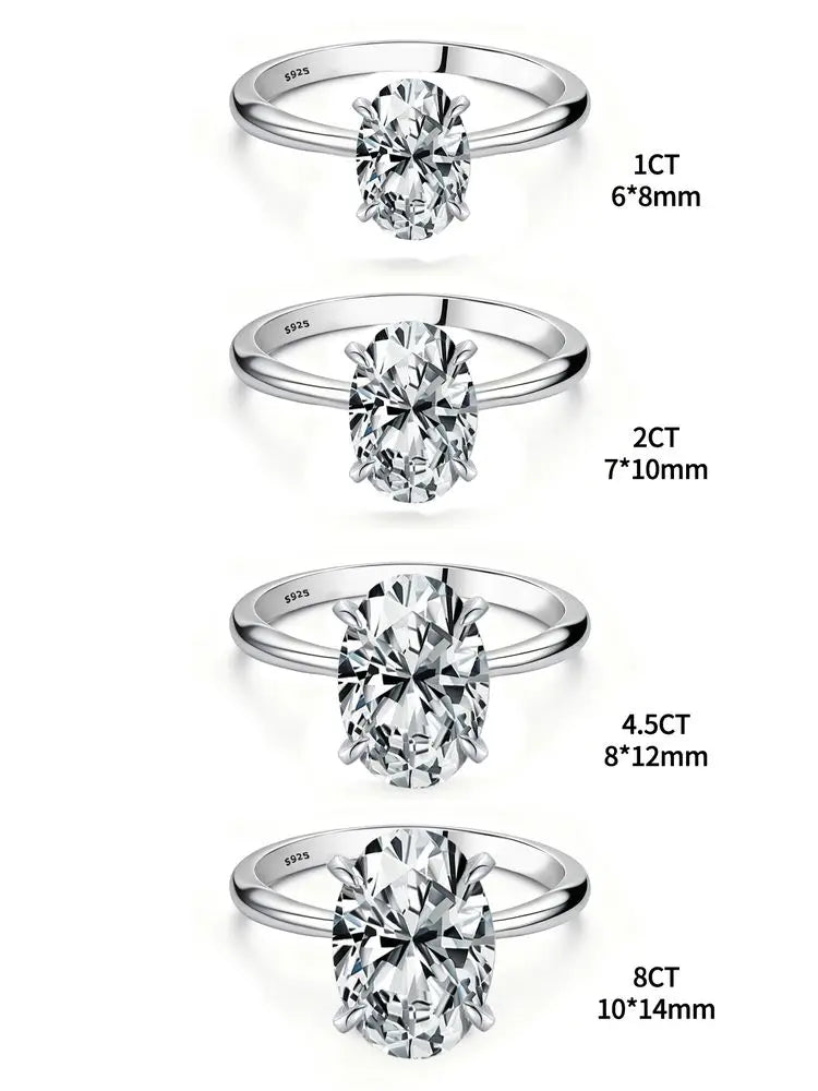 Ring dam – oval ring med kristall ovala
