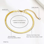 Fotlänk dam snake chain – rostfritt stål