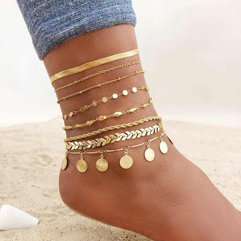 Fotlänk dam snake chain – rostfritt stål