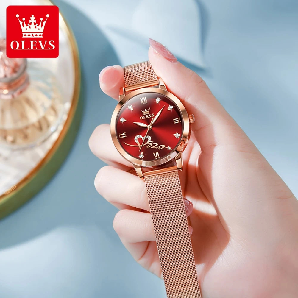 OLEVS 5530 Damklocka Roséguld – elegant kvartsklocka