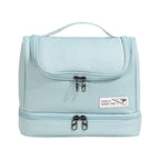 Hängande necessär med torr- och våtfack – Vikbar toalettväska i oxford-tyg