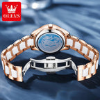 OLEVS 6637 Automatisk Damklocka – mekanisk klocka med keramiskt armband