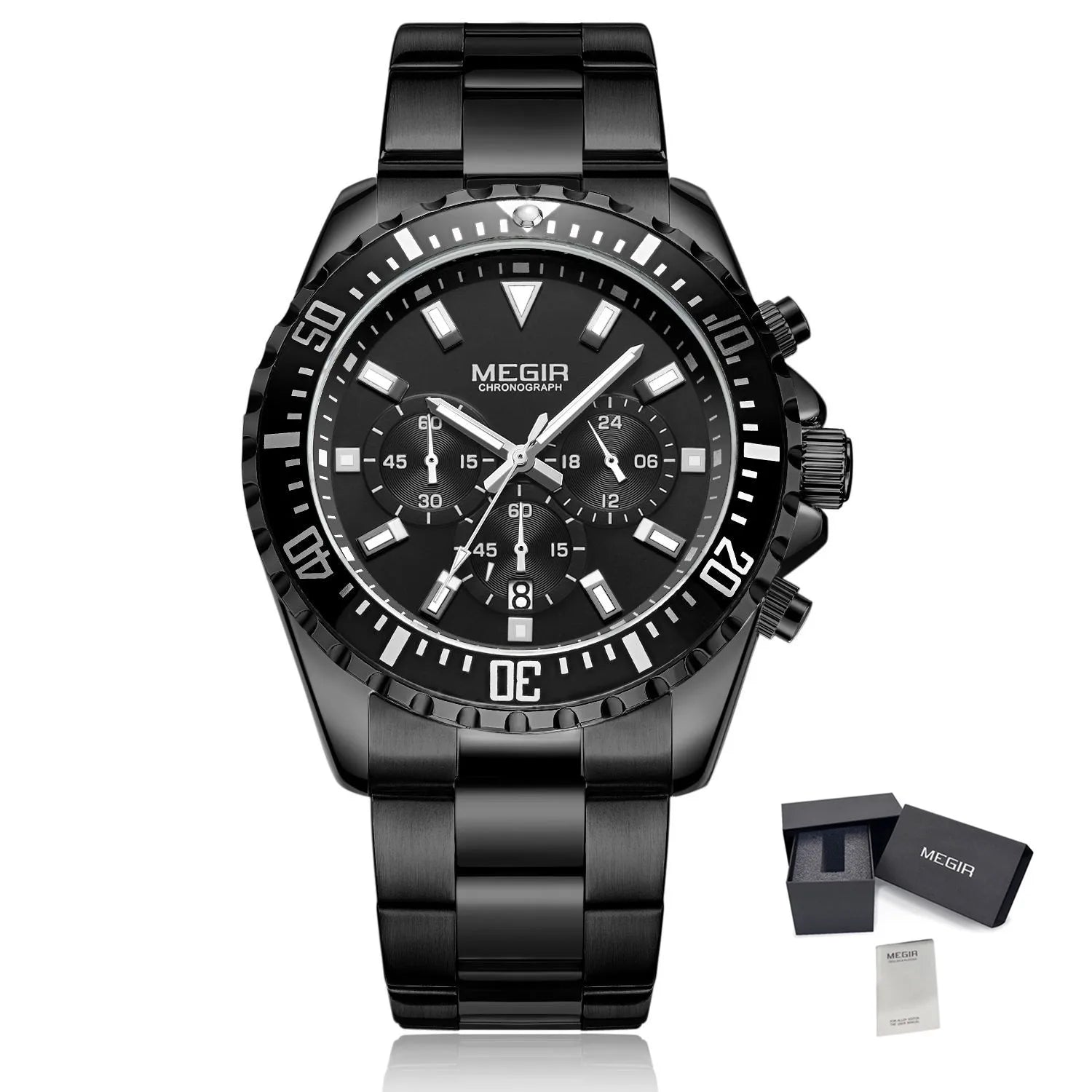 Herrklocka MEGIR kronograf 46mm – sport & business