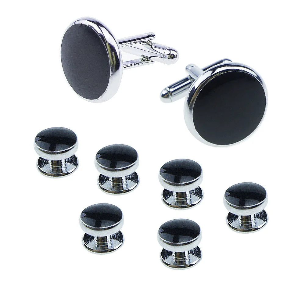 Trendiga manschettknappar – 8‑pack i kopparlegering