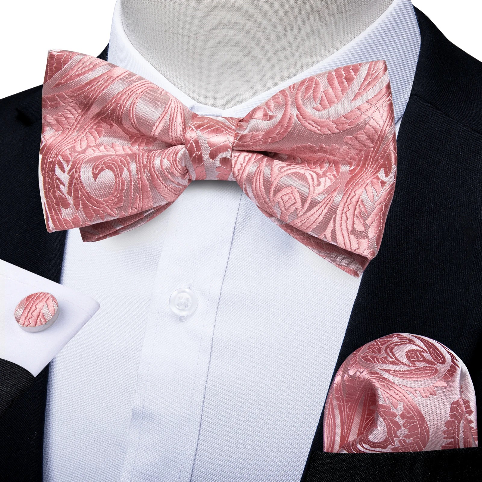 Flugset paisley herr – fluga, näsduk & manschettknappar