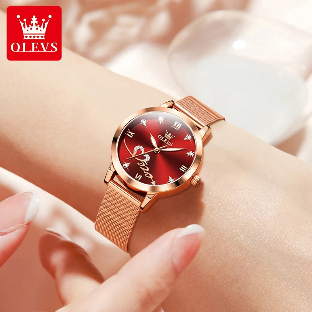 OLEVS 5530 Damklocka Roséguld – elegant kvartsklocka