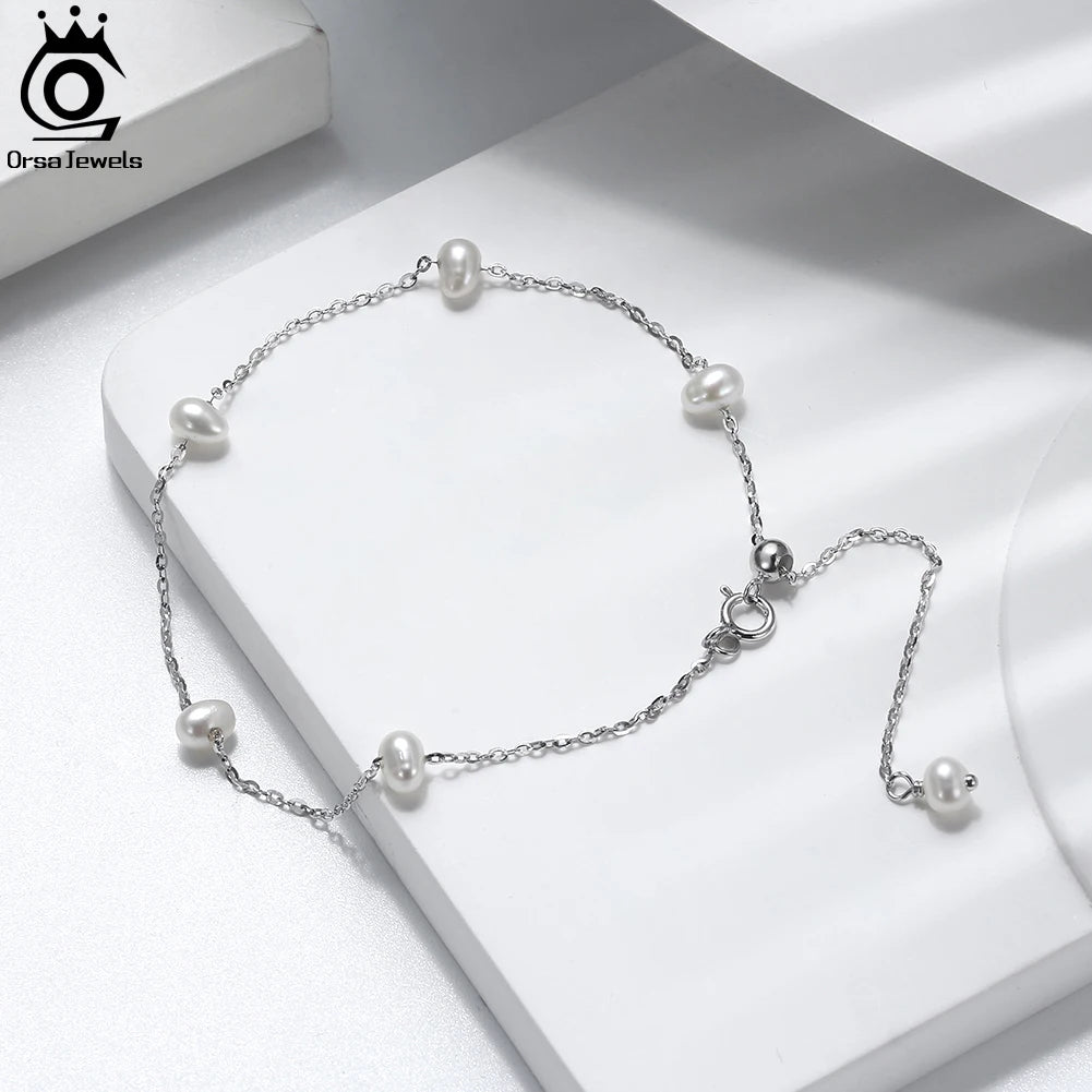ORSA JEWELS pärlarmband dam – sötvattenspärlor & 925 sterlingsilver