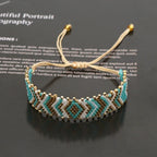 Handgjort pärlarmband unisex i bohemisk stil – justerbart armband med glaspärlor