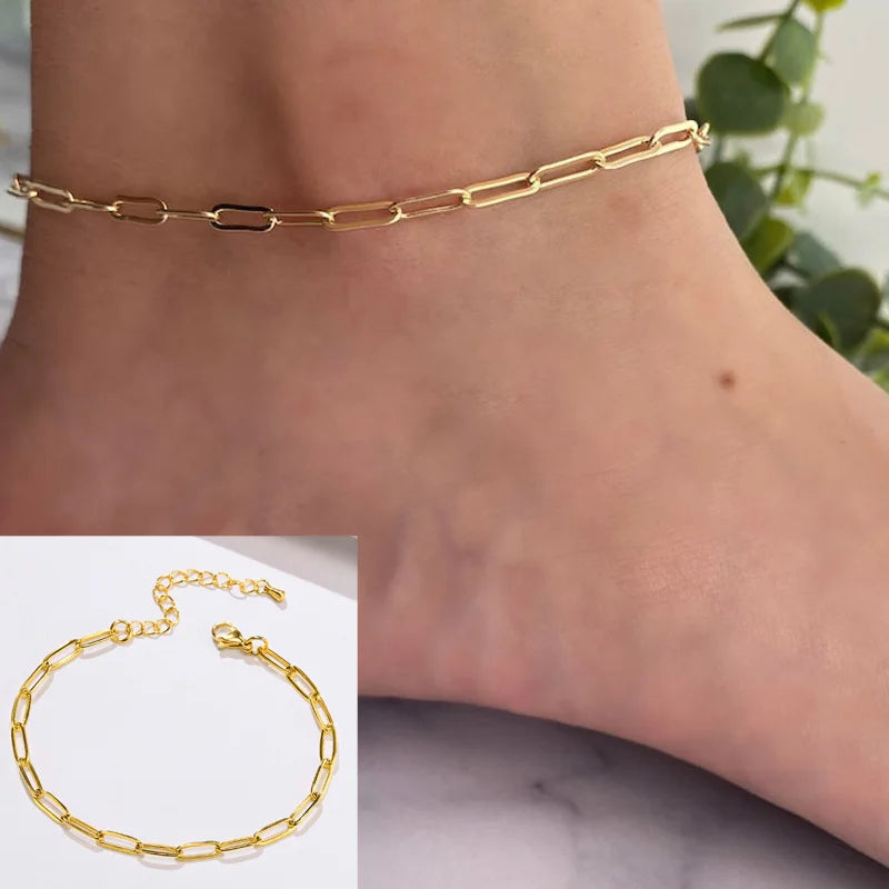 Fotlänk dam snake chain – rostfritt stål