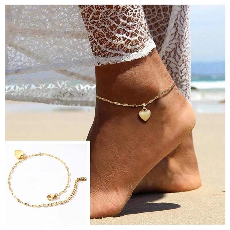 Fotlänk dam snake chain – rostfritt stål
