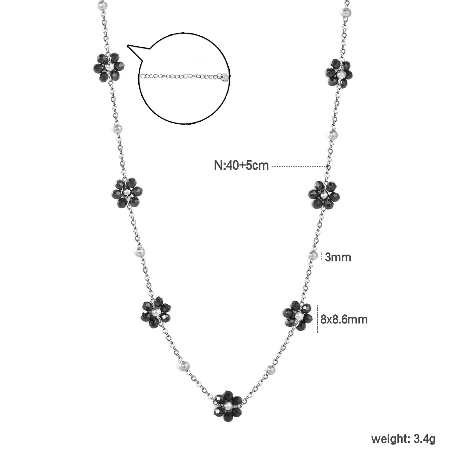 Blomhalsband dam – bohemiskt daisy halsband i rostfritt stål