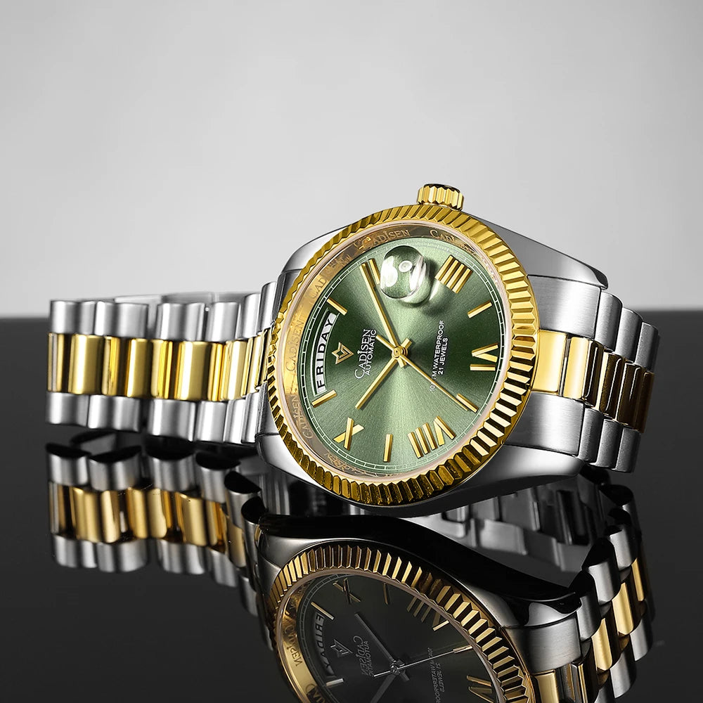 CADISEN C8185 automatisk dykar­klocka för herr – Safirglas, miyota 8285, 100 m