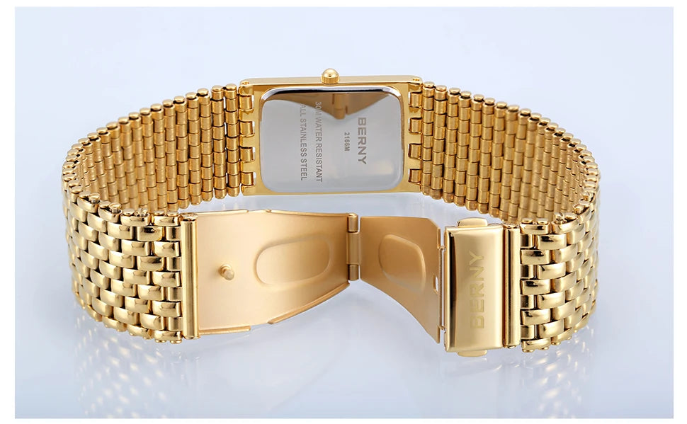 BERNY Klockset för par – Elegant rektangulär klocka dam & herr