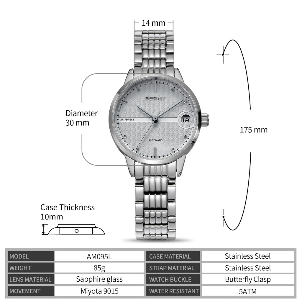 BERNY AM095L Automatisk Damklocka
