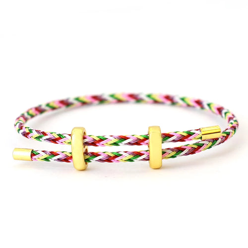 Adjustable Simple Stainless Steel Wire Charm Bracelet Unisex Sliding Knot Good Luck Red Rope Braslet Outdoor Cycling Accessories