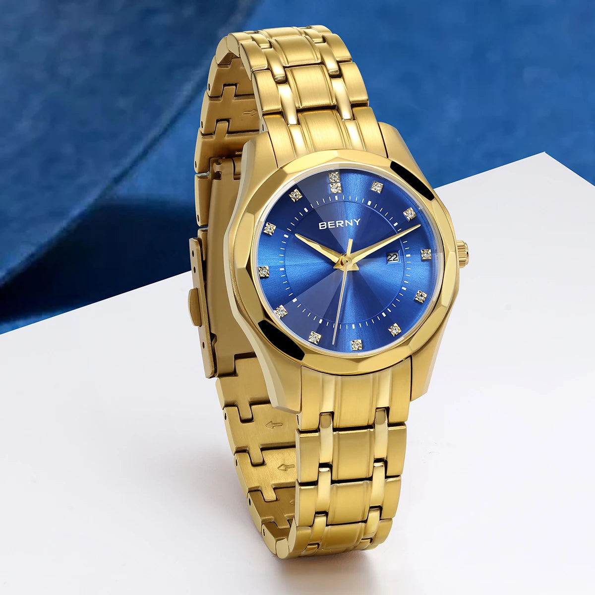 BERNY damklocka i guldton – Elegant automatisk klocka