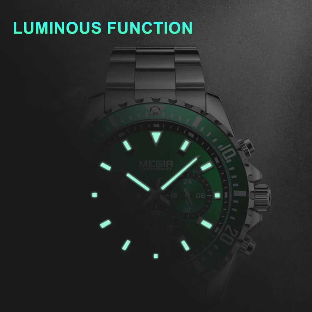 Herrklocka MEGIR kronograf 46mm – sport & business