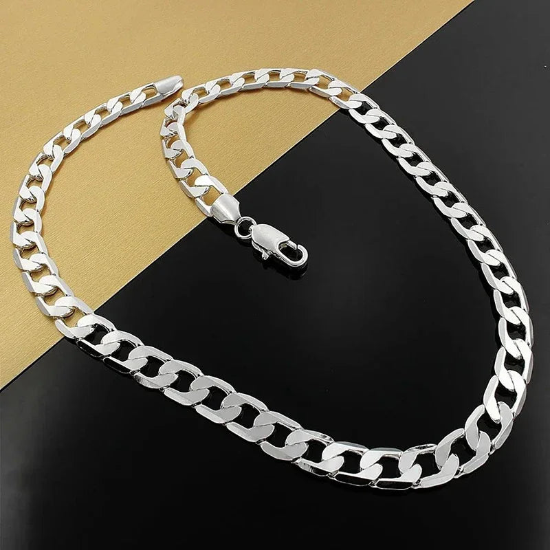 Klassiskt kedjehalsband 6 mm i 925 silver – unisex