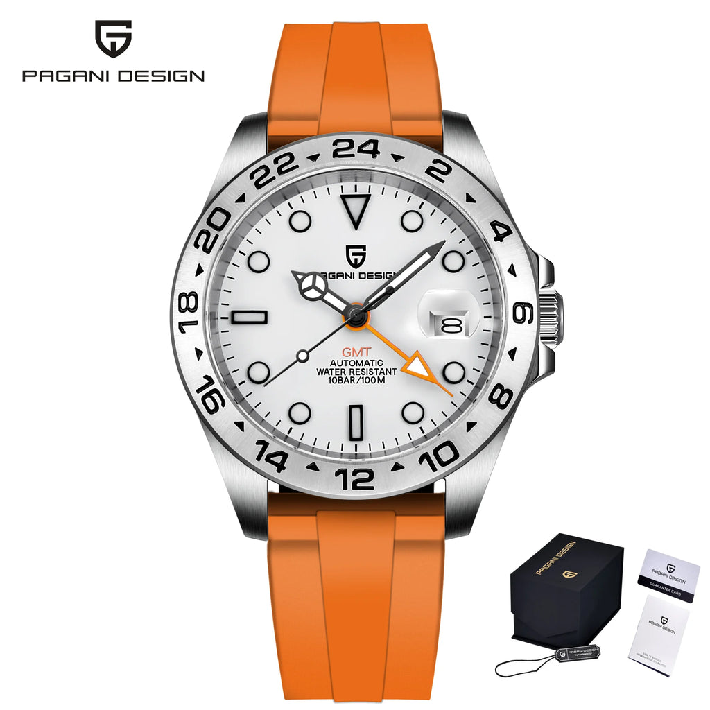 PAGANI DESIGN PD‑1682 automatisk GMT‑klocka 42 mm – safirglas, 100 m