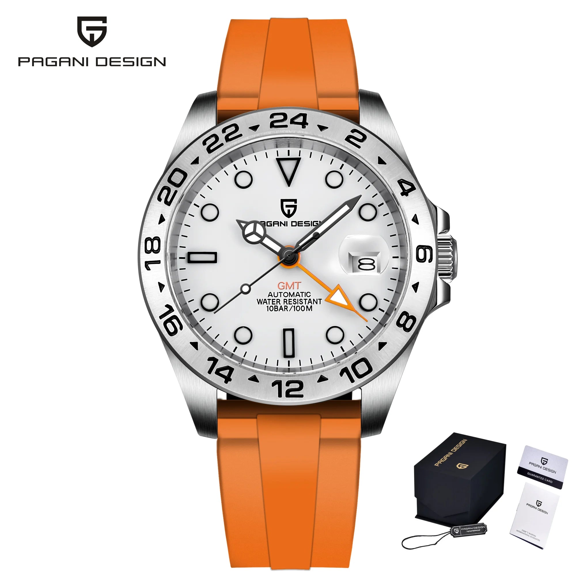 PAGANI DESIGN PD‑1682 automatisk GMT‑klocka 42 mm – safirglas, 100 m