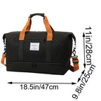 Quiltad weekendbag dam i lätt nylon med axelrem