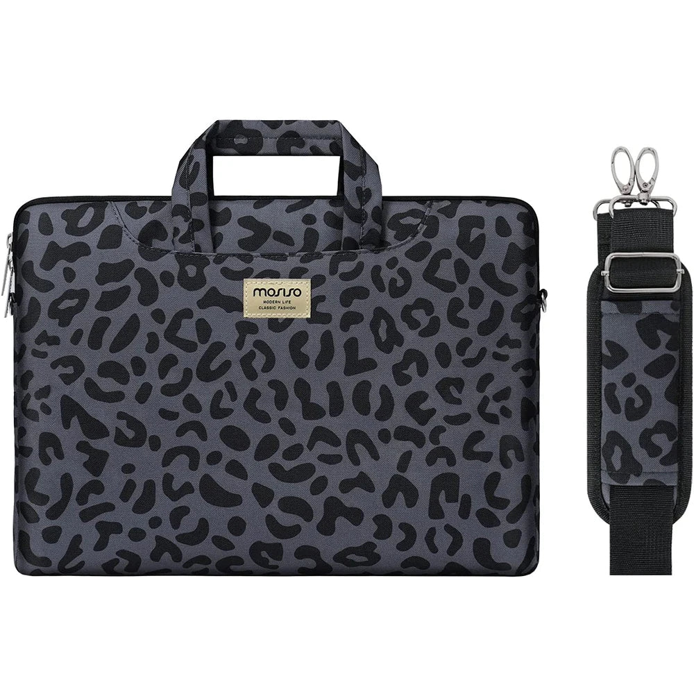 Laptopväska 13–17,3 tum – axelväska i canvas för MacBook & PC