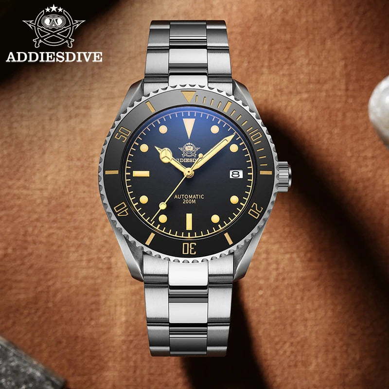 ADDIESDIVE AD2101 automatisk herrklocka – Safirglas, 200 m