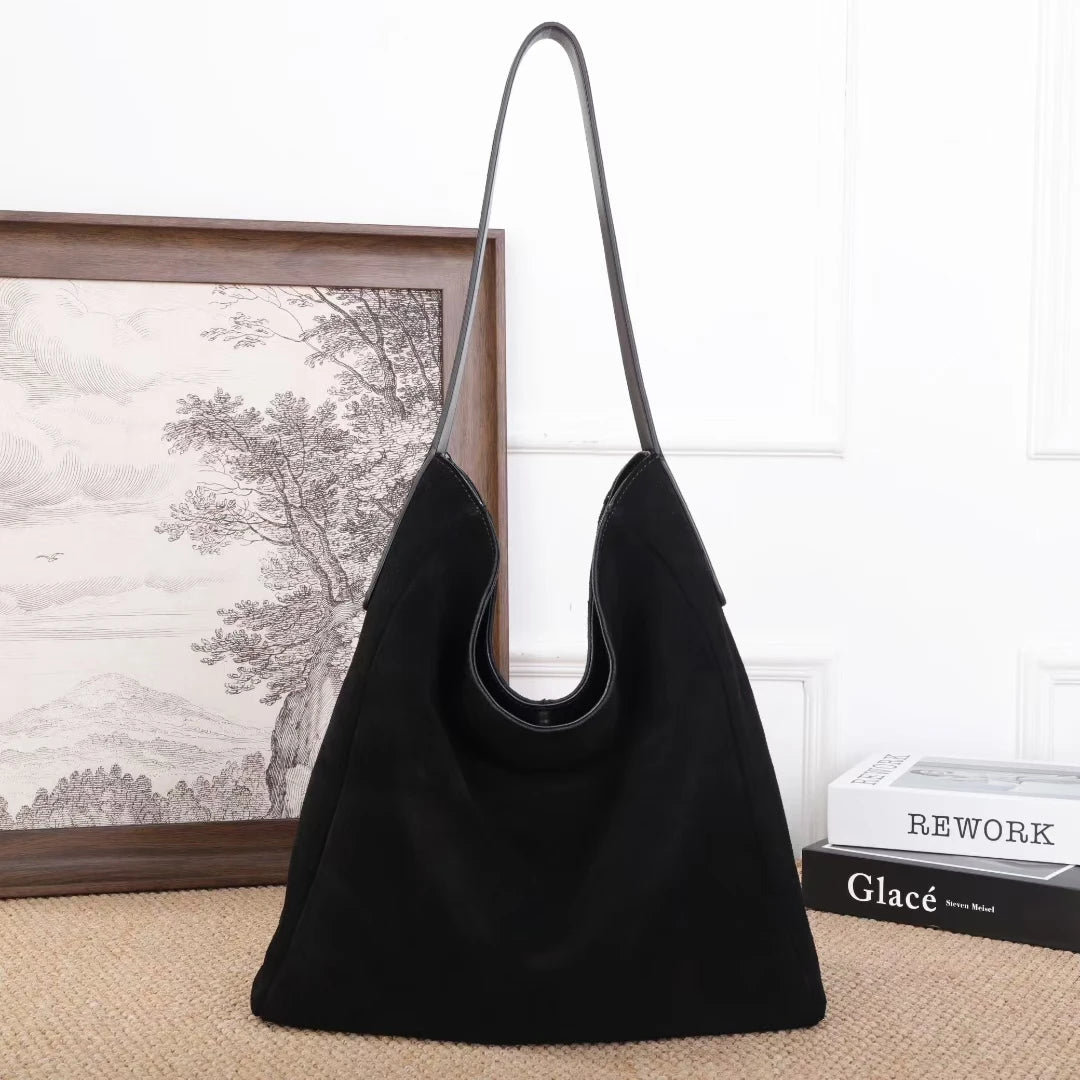 Mockaväska dam stor – suede tote