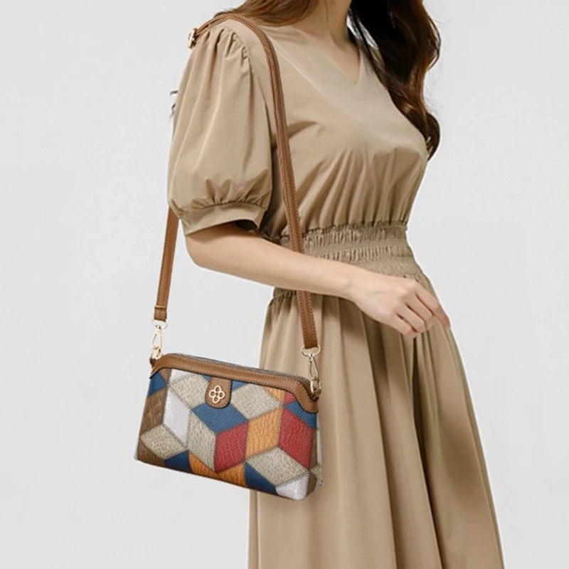 Mini Ryggsäck Crossbody – unisex axelväska i färgblock