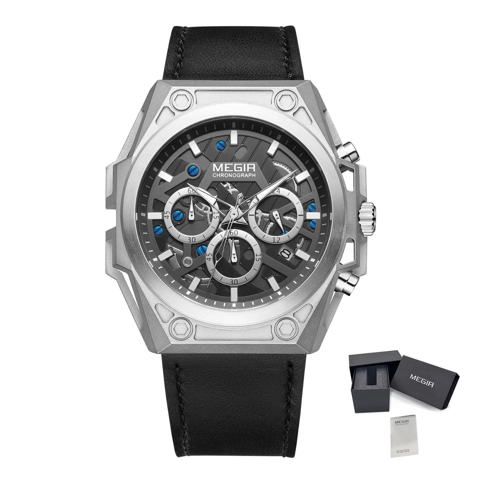 Herrklocka MEGIR kronograf 47mm – lyx & sport